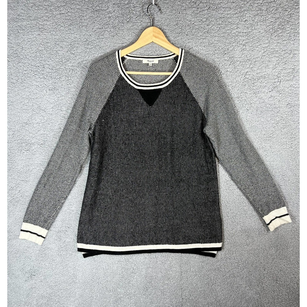 Madewell Tiptone Pullover Sweater Black Style A9504 Medium Lightweight Alpaca